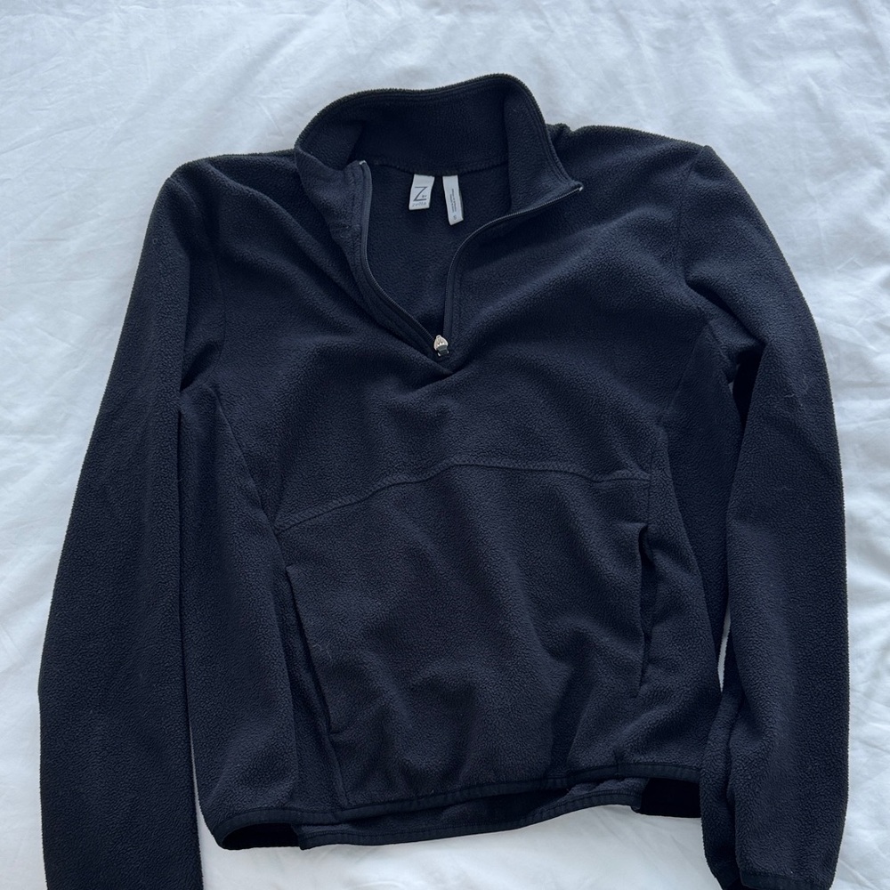 Z by Zella Black Half-Zip Fleece Pullover